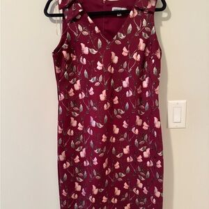 Floral Burgundy Sleeveless Dress